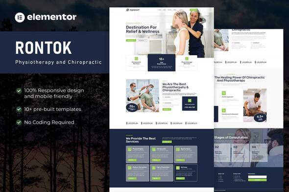 Rontok - Physiotherapy & Chiropractic Elementor Pro Template Kit