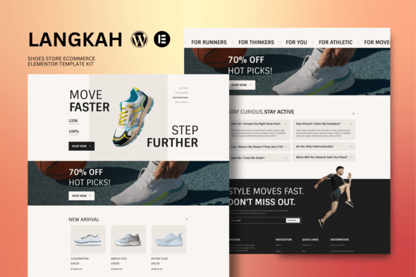 Langkah - Shoes Store eCommerce Elementor Template Kit