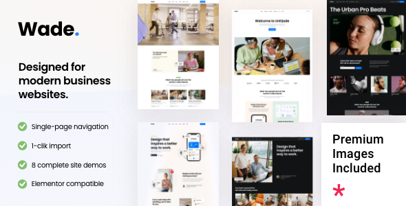 Wade - Business One Page WordPress Theme