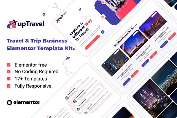 UpTravel - Travel & Tour Agency Elementor Template Kit