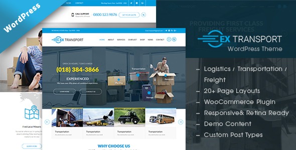 Extransport - Freight, Logistics WordPress theme