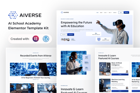 AIVerse - AI School Academy Elementor Template Kit