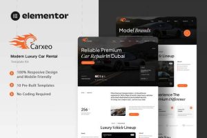 Carxeo - Modern Luxury Car Rental Elementor Template Kit