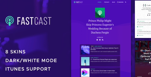 Fastcast - Podcast WordPress Theme