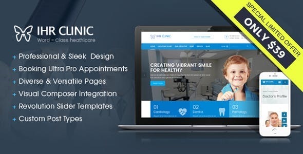 IHR Clinic - Medical and Health Care WordPress theme