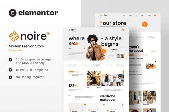 Noire - Modern Fashion Store Elementor Template Kit
