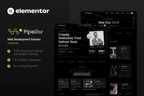 Pipeline - Web Development Solution Elementor Template Kit