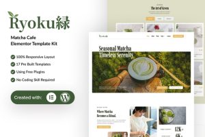 Ryoku - Matcha Cafe Elementor Template Kit