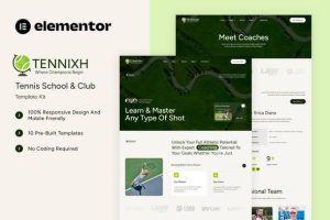 Tennixh - Tennis School & Club Elementor Template Kit