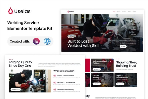 Uselas - Welding Service Elementor Template Kit