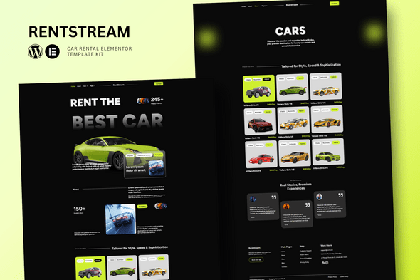 RentStream - Car Rental Elementor Template Kit