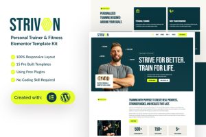 Strivon - Personal Trainer & Fitness Elementor Template Kit