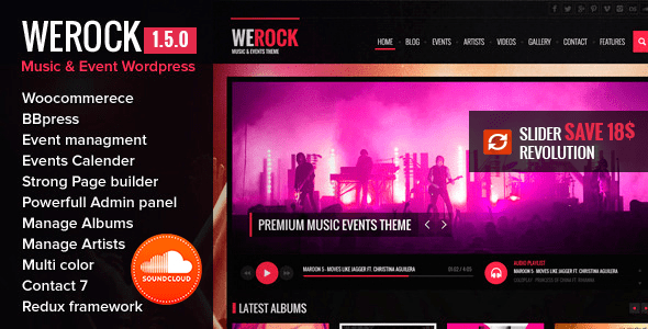 WeRock Multipurpose Music & Event WordPress Theme