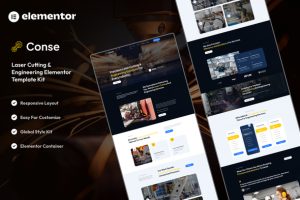 Conse - Industrial & Laser Cutting Services Elementor Template Kit