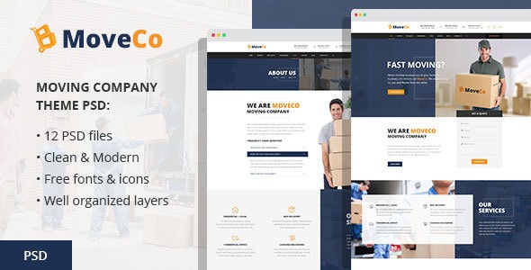 MoveCo - Moving Company PSD Template