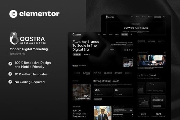 Boostra - Modern Digital Marketing Elementor Template Kit