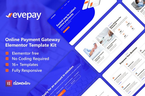 Evepay - Online Payment Gateway Elementor Template Kit