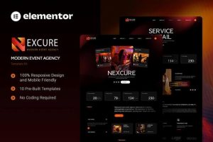 Nexcure - Modern Event Agency Elementor Template Kit