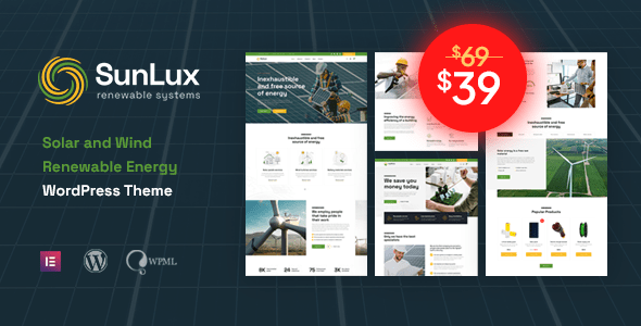 Sunlux - Solar and Green Energy WordPress Theme