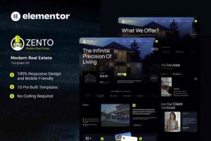 Zento - Modern Real Estate Elementor Template Kit
